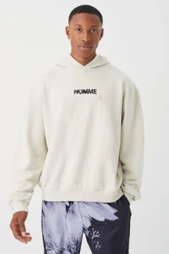 boohooMAN Oversized Boxy Heavyweight Back Graphic Hoodie | UK| Hoodies & Sweatshirts
