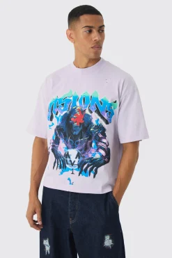 Oversized Boxy Heavyweight Graphic T-shirt | UK^boohooMAN Online