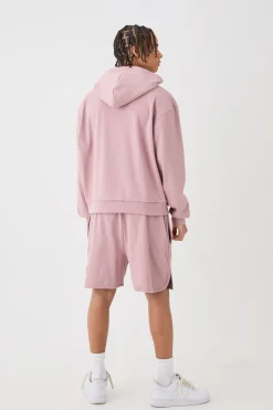 boohooMAN Oversized Boxy Heavyweight Ribbed Short Tracksuit | UK| Tracksuits