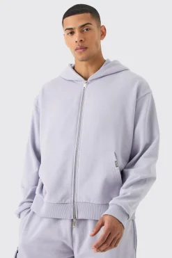 boohooMAN Oversized Boxy Heavyweight Zip Through Hoodie | UK| Hoodies & Sweatshirts