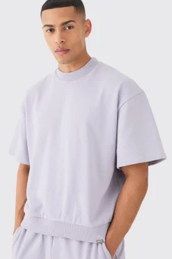 boohooMAN Oversized Boxy Heavyweight Short Sleeve Sweatshirt | UK| Hoodies & Sweatshirts