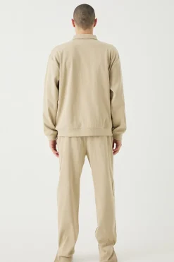 boohooMAN Oversized Boxy Heavyweight Ribbed Harrington Set | UK| Tracksuits