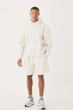 boohooMAN Oversized Boxy Heavyweight Ribbed Short Tracksuit | UK| Tracksuits