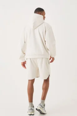 boohooMAN Oversized Boxy Heavyweight Ribbed Short Tracksuit | UK| Tracksuits