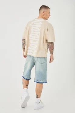 Oversized Boxy Heavyweight Worldwide Back Graphic T-shirt | UK^boohooMAN Discount