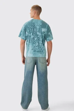 Oversized Boxy Heavyweight BH Print T-Shirt | UK^boohooMAN Hot