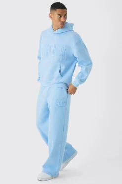 boohooMAN Oversized Boxy Homme Emboss Tracksuit | UK| Tracksuits