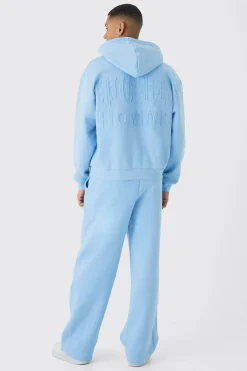boohooMAN Oversized Boxy Homme Emboss Tracksuit | UK| Tracksuits