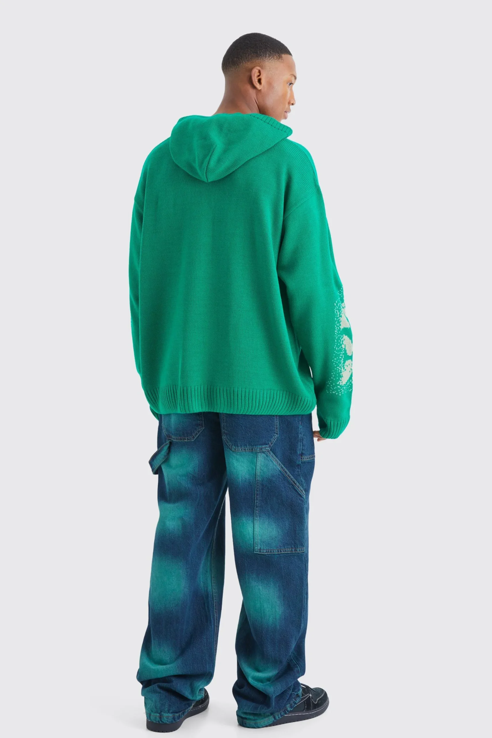 boohooMAN Oversized Boxy Jacquard Knit Jumper | UK| Knitwear