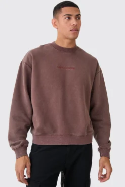 boohooMAN Oversized Boxy Limited Washed Sweatshirt | UK| Hoodies & Sweatshirts