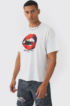 Oversized Boxy Lip Print T-shirt | UK^boohooMAN Clearance