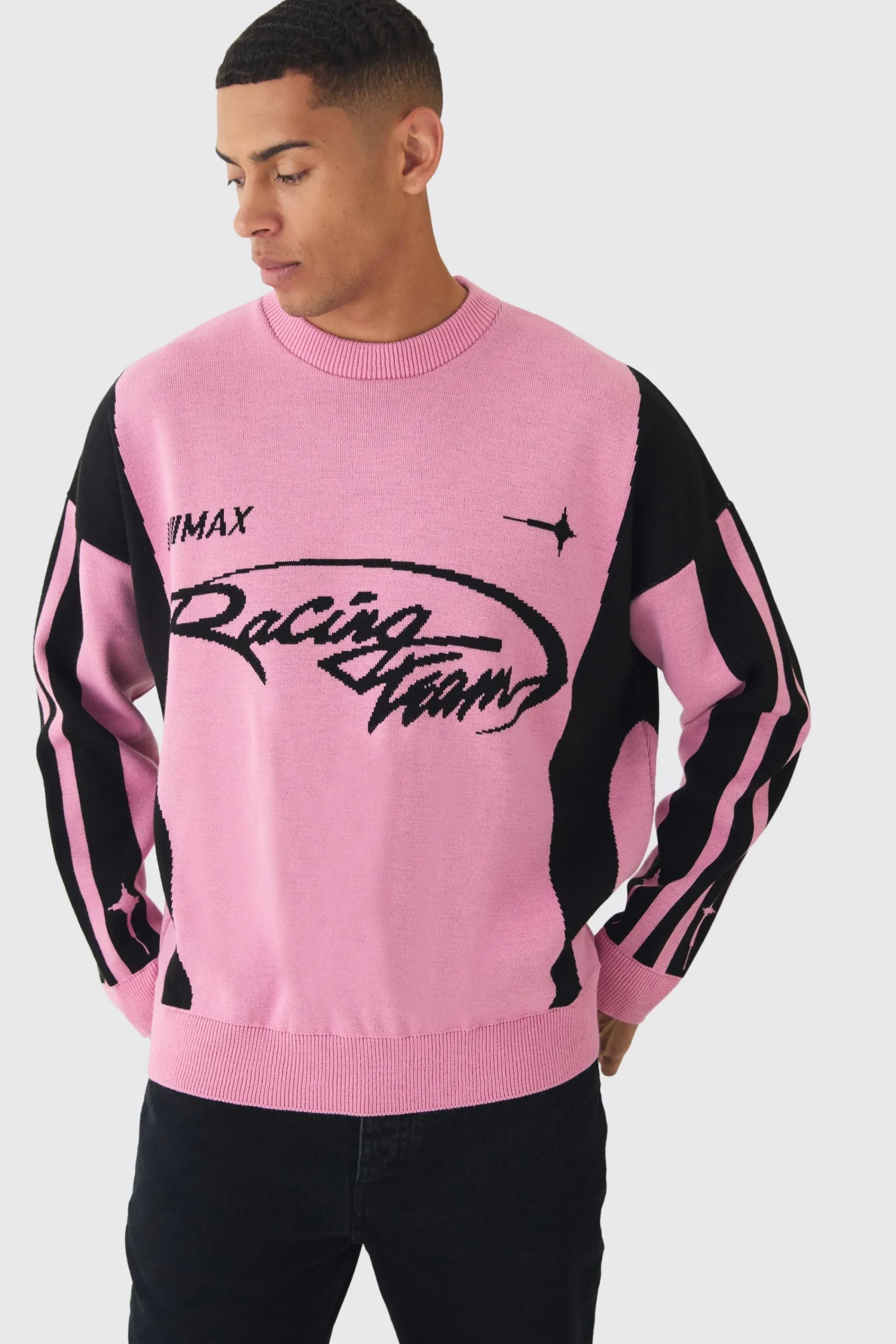 boohooMAN Oversized Boxy Moto Jumper In | UK| Knitwear