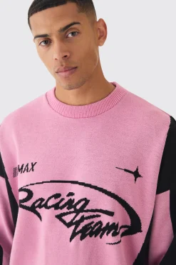 boohooMAN Oversized Boxy Moto Jumper In | UK| Knitwear