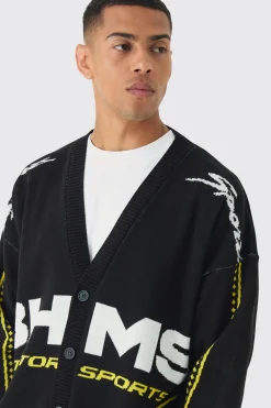 boohooMAN Oversized Boxy Moto Knitted Cardigan | UK| Knitwear