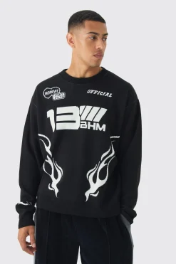 boohooMAN Oversized Boxy Moto Knitted Jumper | UK| Knitwear