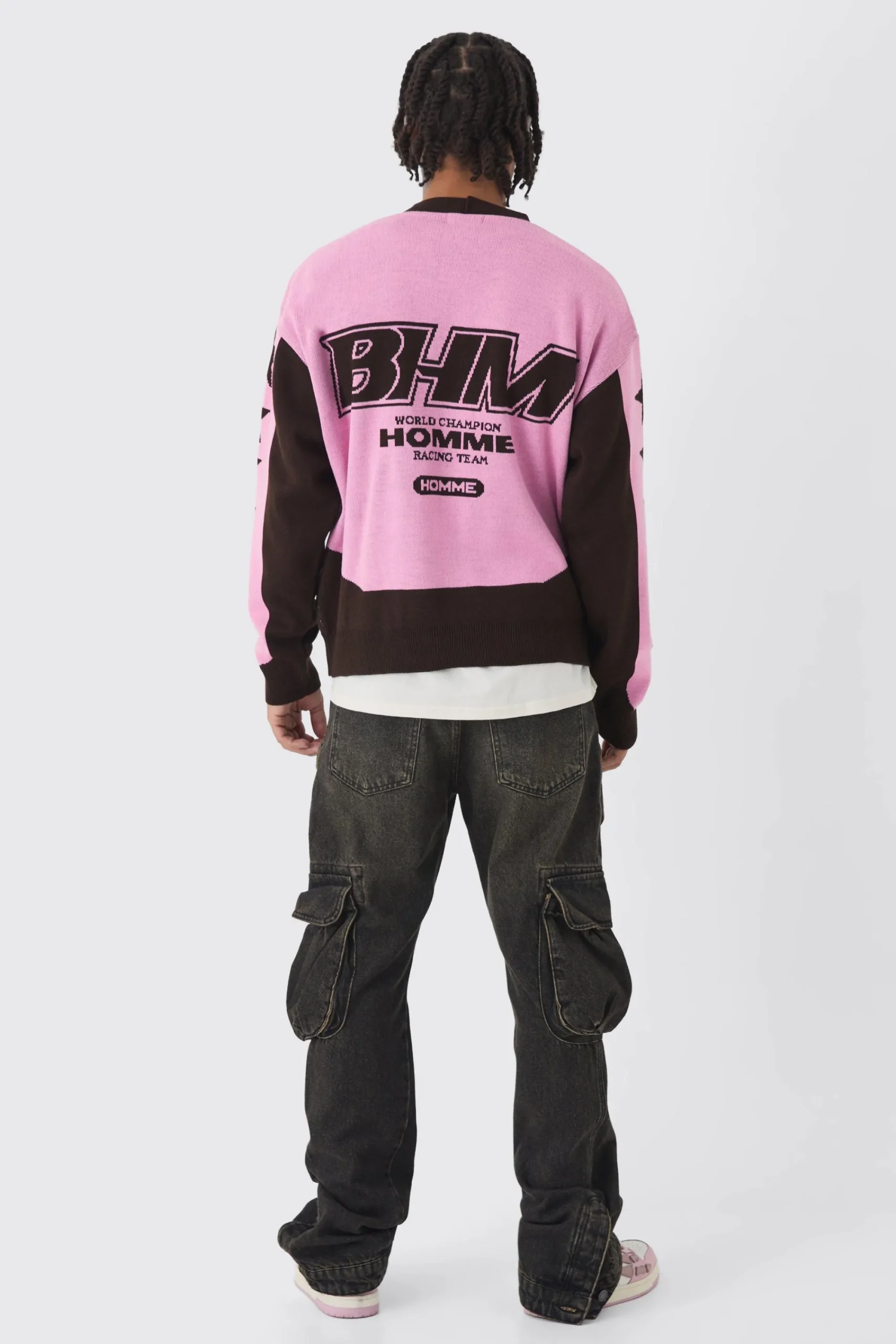 boohooMAN Oversized Boxy Moto Knitted Cardigan | UK| Knitwear