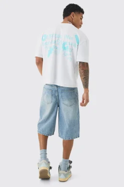 Oversized Boxy OFCL Puff Print T-shirt | UK^boohooMAN Online