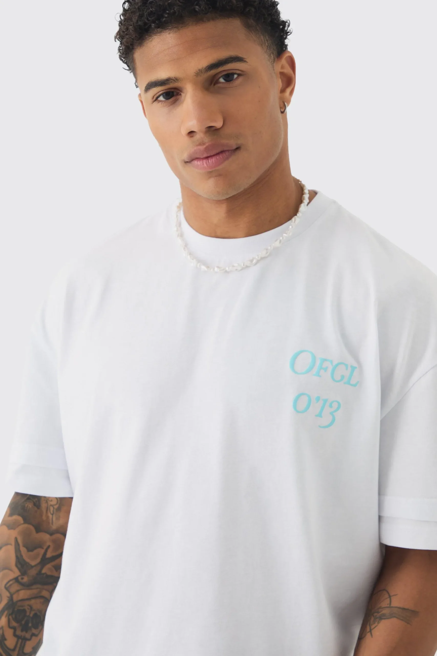 Oversized Boxy OFCL Puff Print T-shirt | UK^boohooMAN Online
