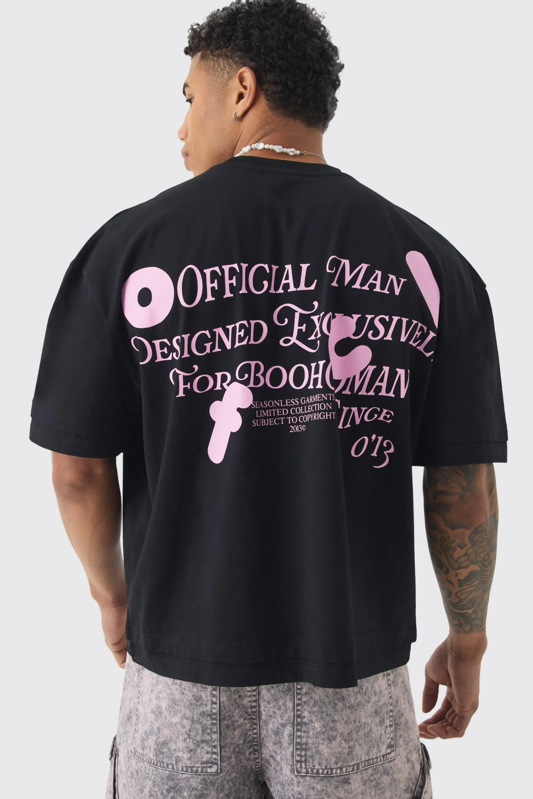 Oversized Boxy OFCL Puff Print T-shirt | UK^boohooMAN Online