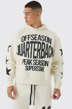 boohooMAN Oversized Boxy Off Season Puff Printed Hooded Tracksuit | UK| Tracksuits