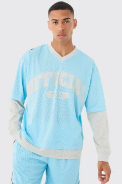 Oversized Boxy Official Layered Mesh Top | UK^boohooMAN New