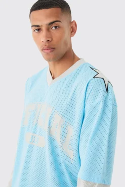 Oversized Boxy Official Layered Mesh Top | UK^boohooMAN New