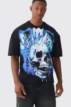 Oversized Boxy Official Skull Graphic T-shirt | UK^boohooMAN Clearance