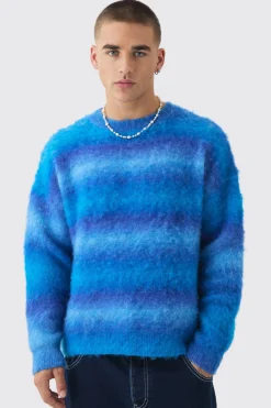 boohooMAN Oversized Boxy Ombre Knitted Jumper | UK| Knitwear