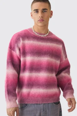 boohooMAN Oversized Boxy Ombre Knitted Jumper | UK| Knitwear