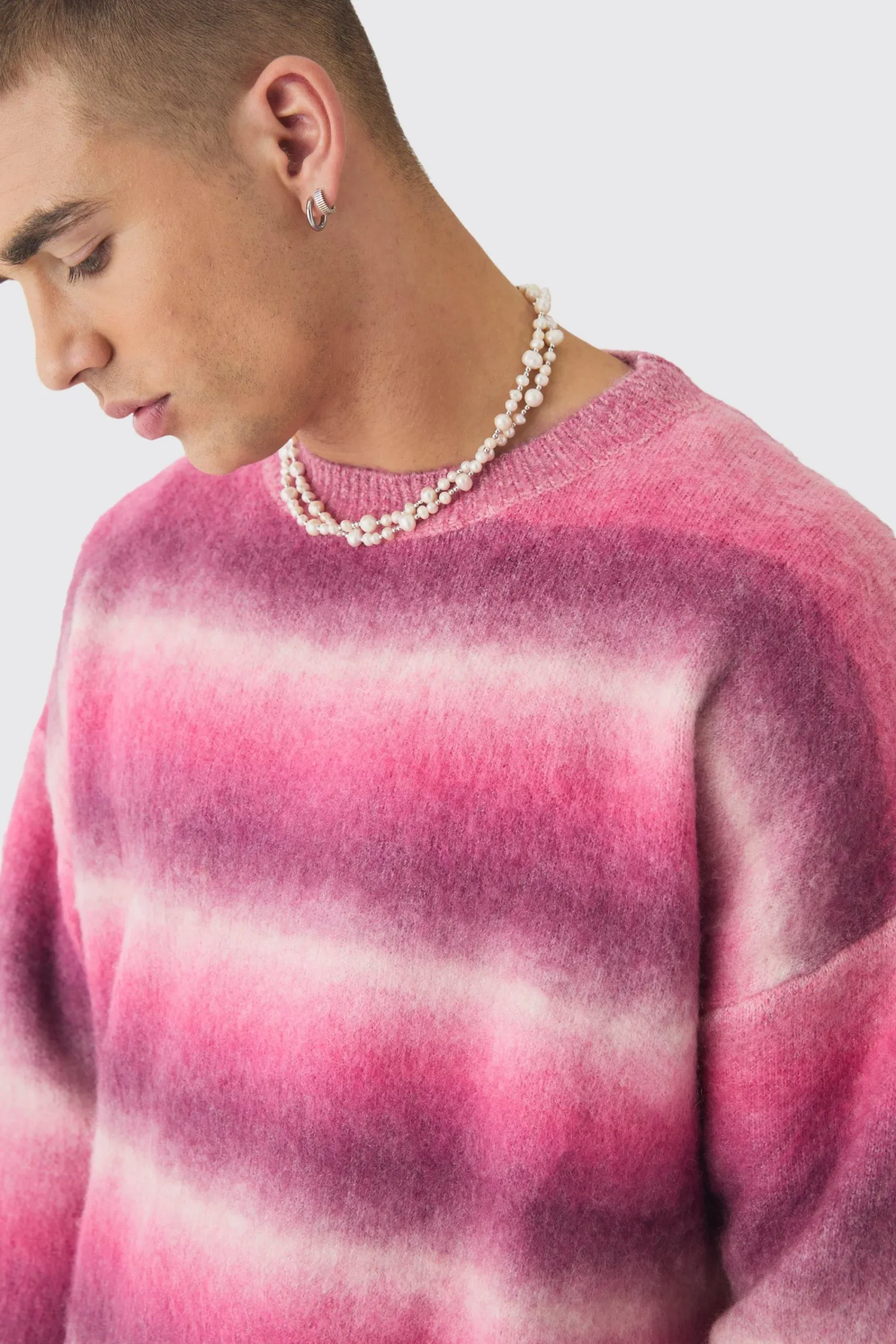 boohooMAN Oversized Boxy Ombre Knitted Jumper | UK| Knitwear