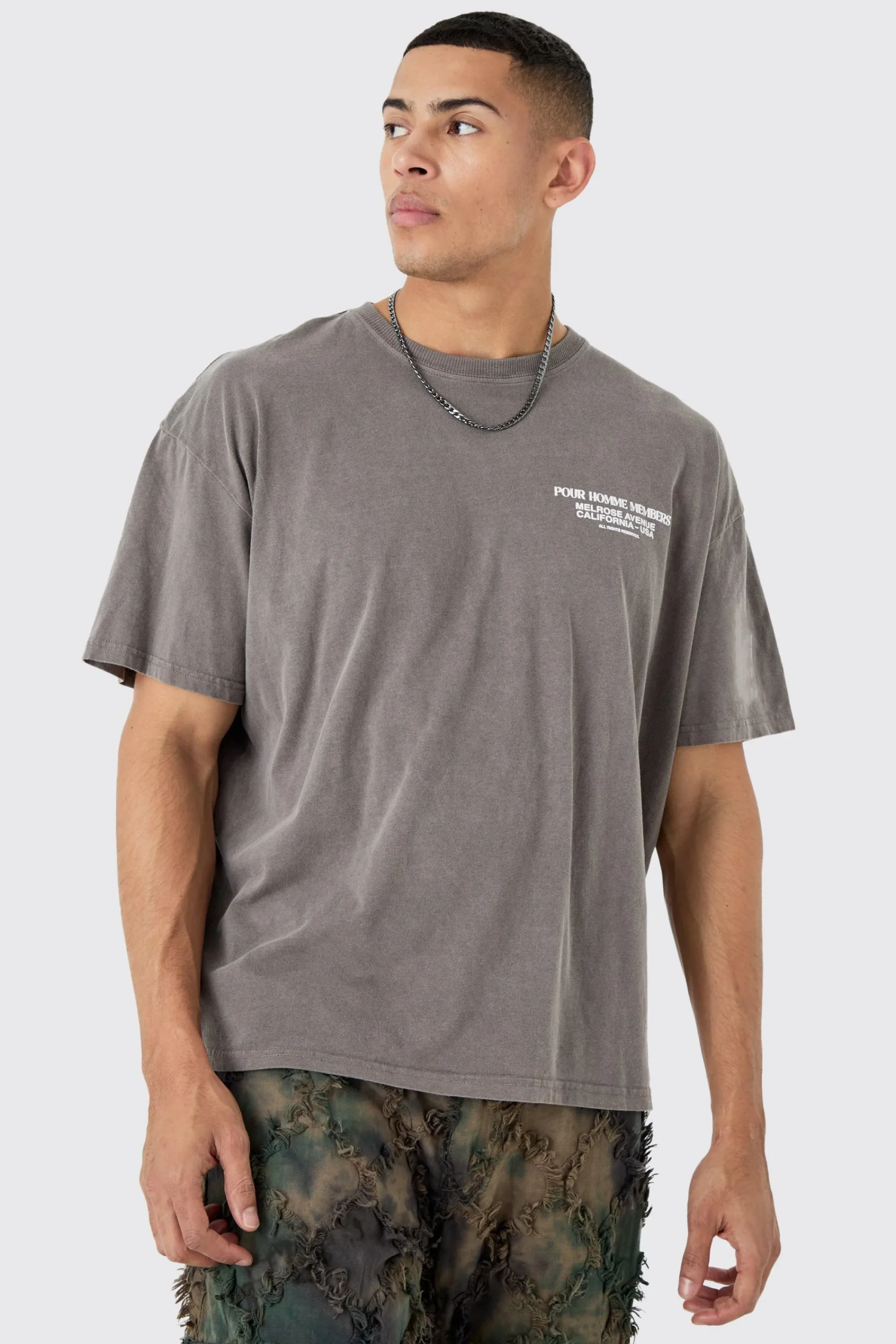 Oversized Boxy Overdyed Graphic T-shirt | UK^boohooMAN Clearance