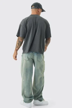 Oversized Boxy Paint Splatter Washed T-Shirt | UK^boohooMAN Clearance