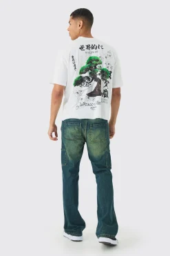 Oversized Boxy Peace Of Mind Back Printed T-Shirt | UK^boohooMAN Clearance