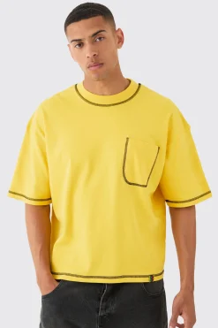 Oversized Boxy Placement Pocket T-shirt | UK^boohooMAN Online