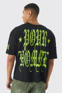 Oversized Boxy Pour Homme Gothic T-Shirt | UK^boohooMAN Sale