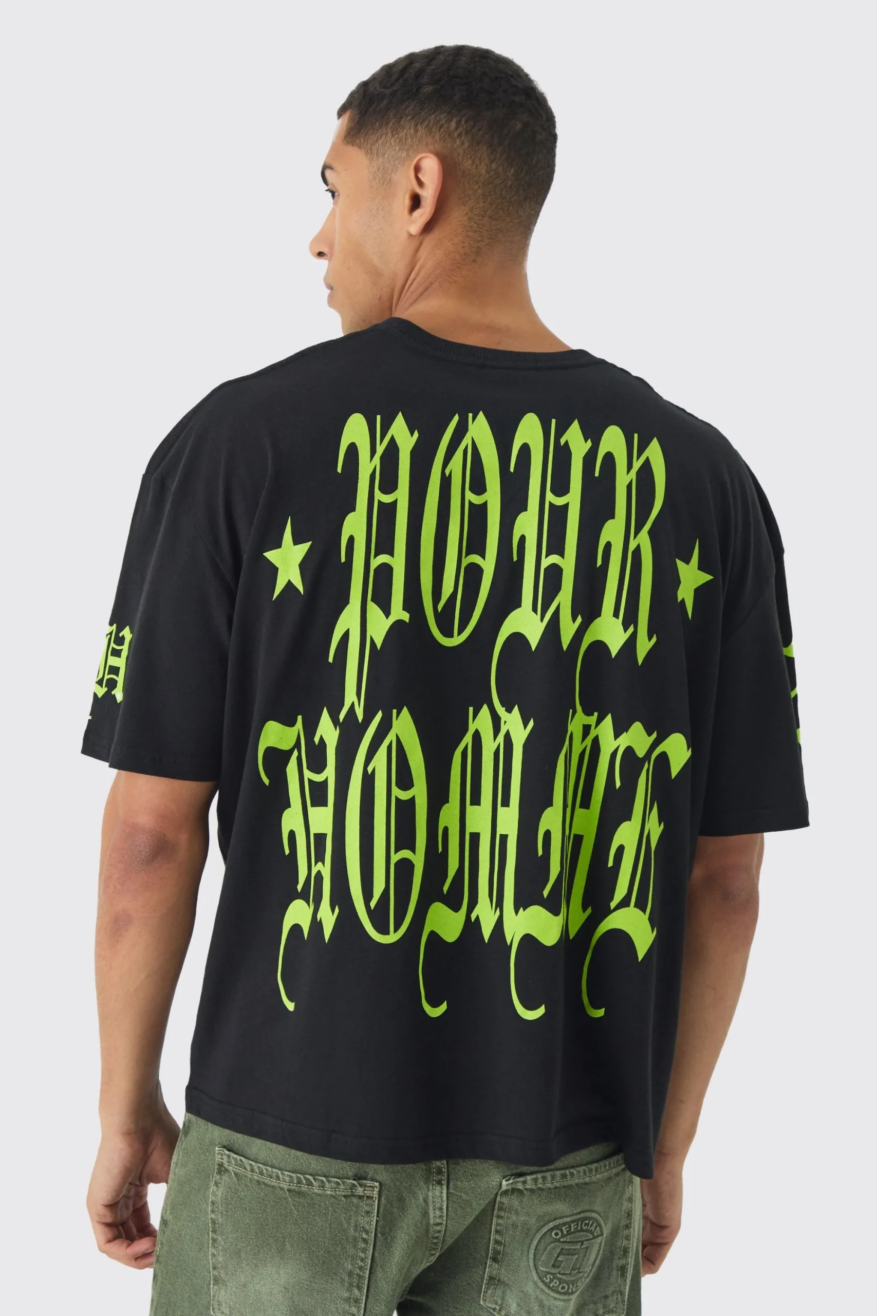 Oversized Boxy Pour Homme Gothic T-Shirt | UK^boohooMAN Sale