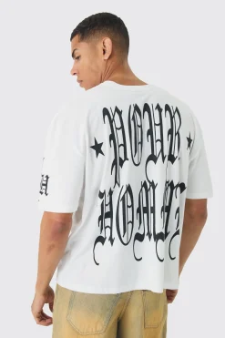 Oversized Boxy Pour Homme Gothic T-Shirt | UK^boohooMAN Clearance