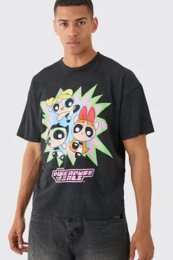 Oversized Boxy Powerpuff Girls Wash License T-shirt | UK^boohooMAN New