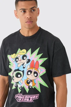 Oversized Boxy Powerpuff Girls Wash License T-shirt | UK^boohooMAN New