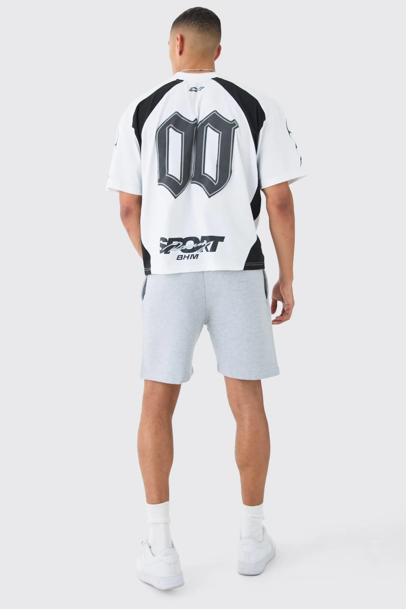 Oversized Boxy Puff Print Moto Extended Neck T-shirt | UK^boohooMAN