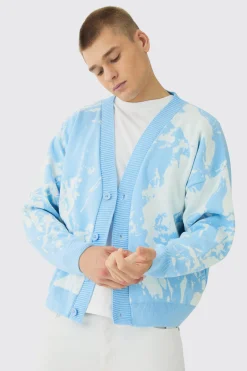 boohooMAN Oversized Boxy Renaissance Graphic Knit Cardigan | UK| Knitwear