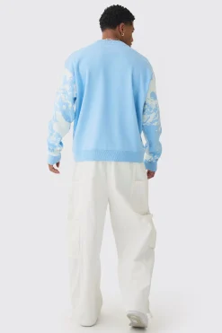 boohooMAN Oversized Boxy Renaissance Graphic Knit Jumper | UK| Knitwear