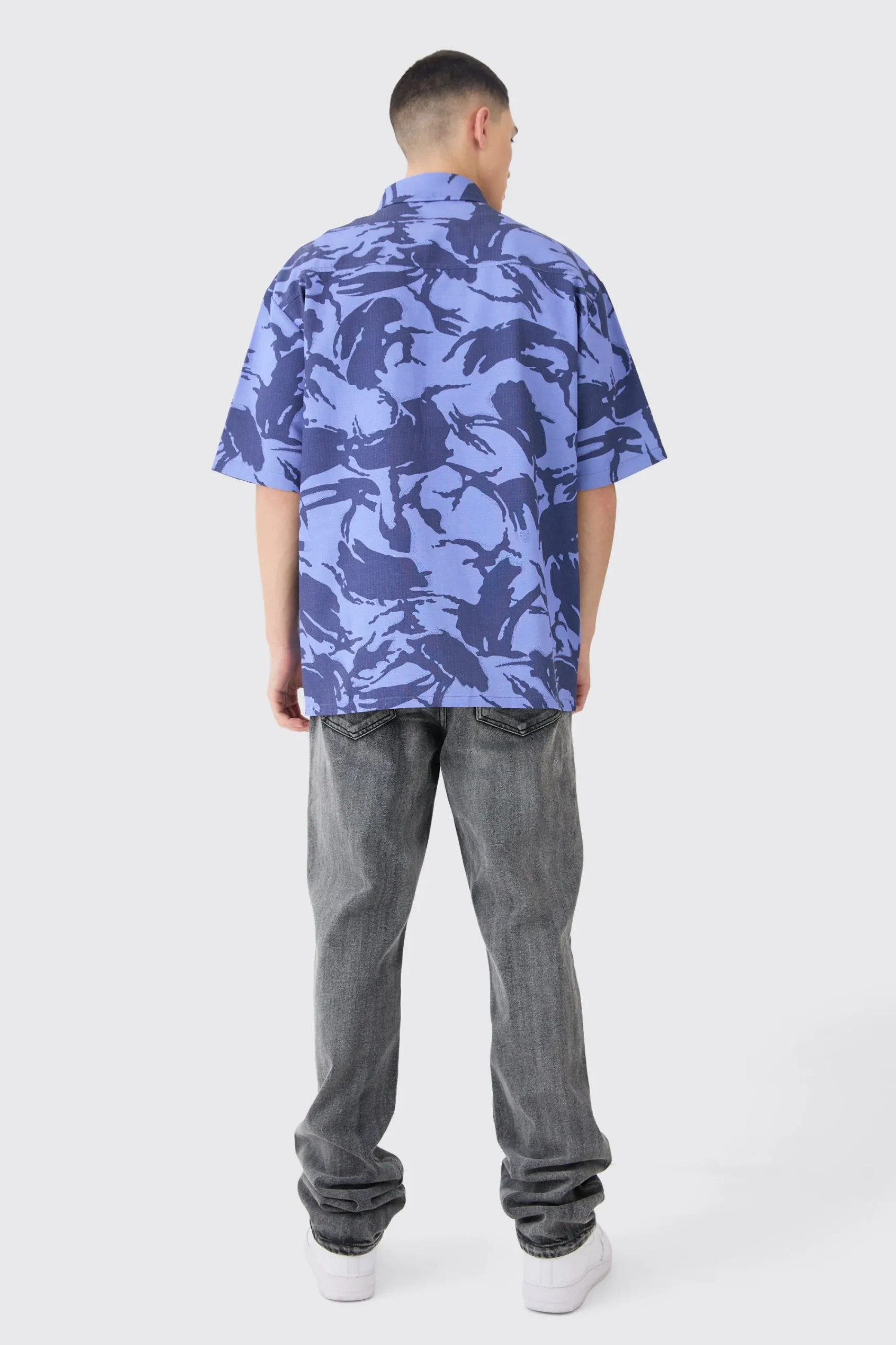 boohooMAN Oversized Boxy Ripstop Camo Shirt | UK| Shirts