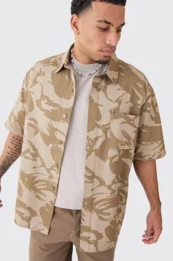 boohooMAN Oversized Boxy Ripstop Camo Shirt | UK| Shirts