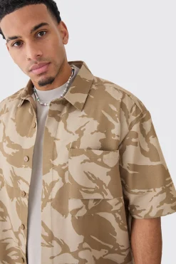 boohooMAN Oversized Boxy Ripstop Camo Shirt | UK| Shirts