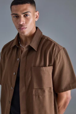 boohooMAN Oversized Boxy Ripstop Shirt | UK| Shirts