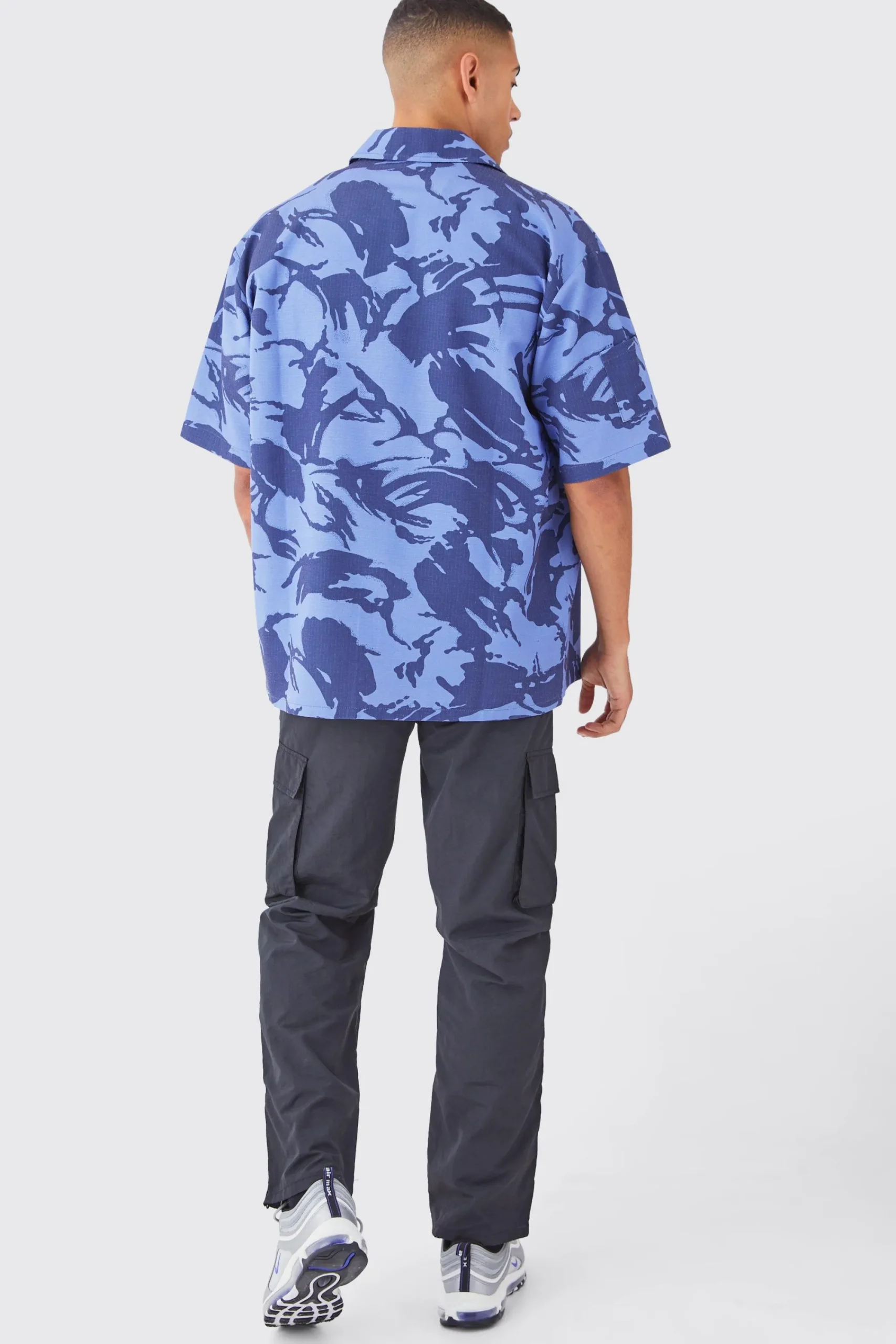 boohooMAN Oversized Boxy Ripstop Zip Through Camo Shirt | UK| Shirts