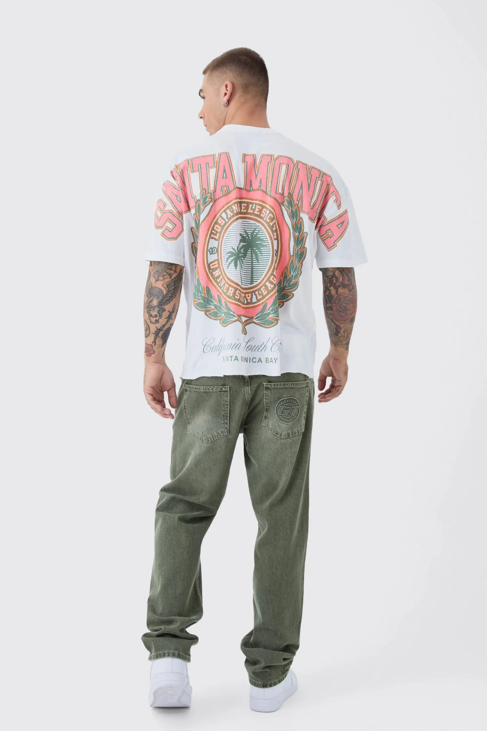 Oversized Boxy Santa Monica Over The Seams T-Shirt | UK^boohooMAN Discount