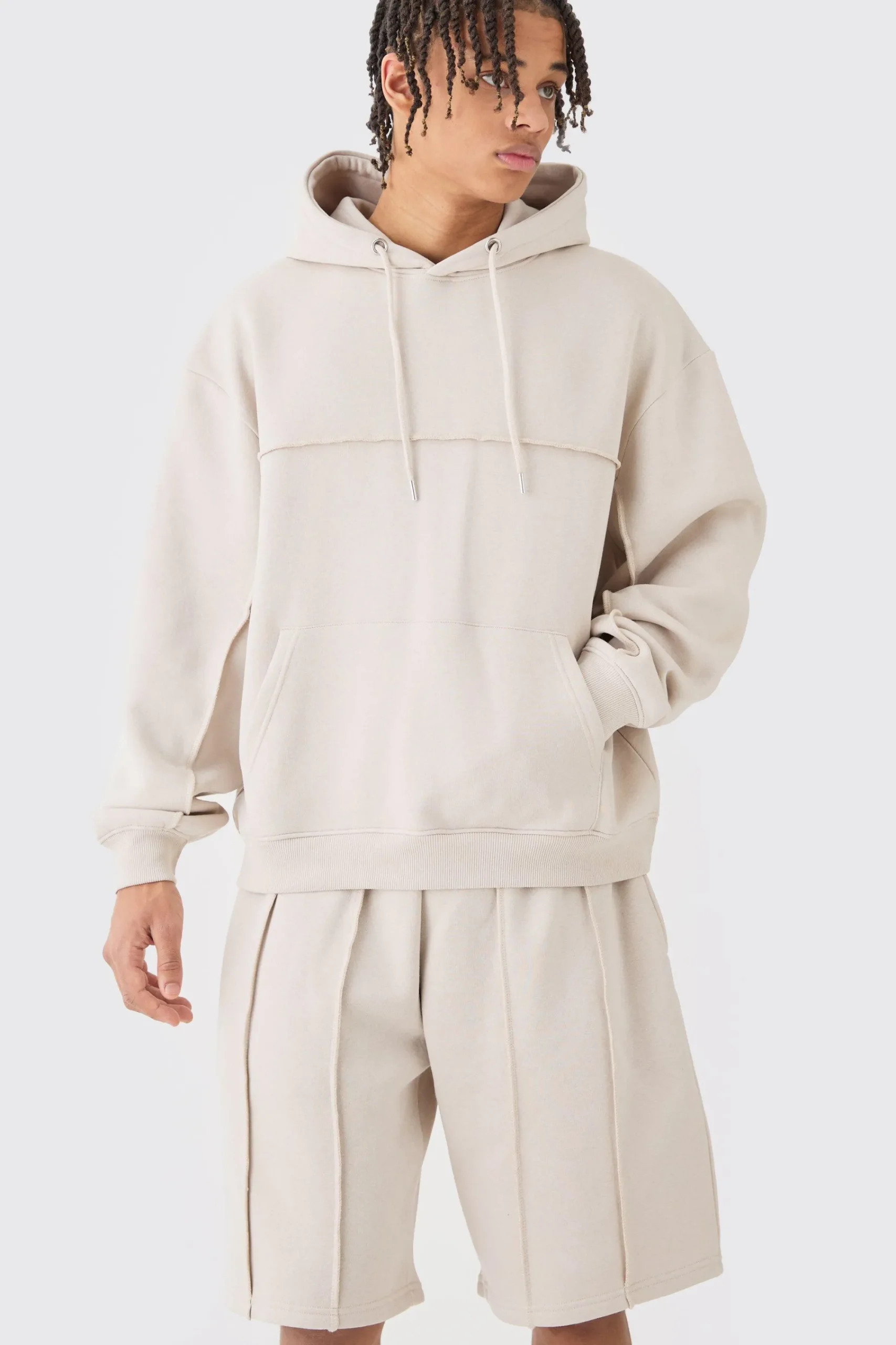 boohooMAN Oversized Boxy Seam Detail Short Tracksuit | UK| Tracksuits