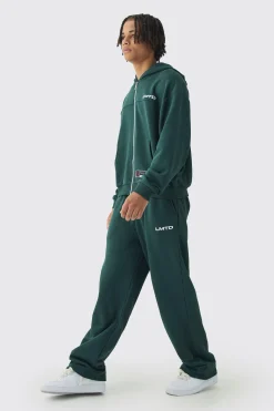 boohooMAN Oversized Boxy Seam Detail Varsity Print Tracksuit | UK| Tracksuits